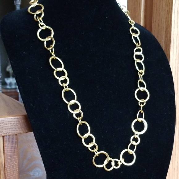 NWT Amrita Singh Elegant Gold Tone Brass Chain Link Necklace - Picture 7 of 9
